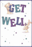 Full of cheerful energy and optimism, this illustrated get well card perfectly captures the comforting tone of a supportive message from Sutton. An endearing teddy bear and a floppy-eared pup, rendered with plush, touchable detail, playfully hold up the vibrant 'Get Well' letters, painted in shades of indigo and teal that shimmer against a creamy backdrop. Stars in hues of blue and purple are scattered throughout the card, lending a whimsical, hopeful spirit, much like the feeling of stepping through Honeywood Walk's flower-laden paths. The sweet, innocent faces of the two animal friends are drawn with expressive warmth, evoking smiles and reassurance. The entire composition feels light and joyful, a little celebration that echoes the careful craftsmanship of a han-tied bouquet from a local Sutton florist. Designed to soothe, brighten, and encourage, this card-whether delivered with a bouquet or sent on its own-serves as a gentle reminder of the joy and care waiting within the Sutton community whenever a loved one needs a little extra comfort.
